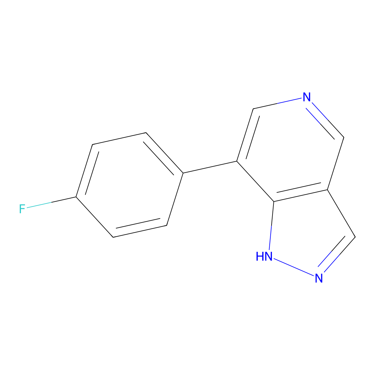 7-(4-fluorophenyl)-1H-pyrazolo[4,3-c]pyridine molecular structure, CAS 2137855-45-7