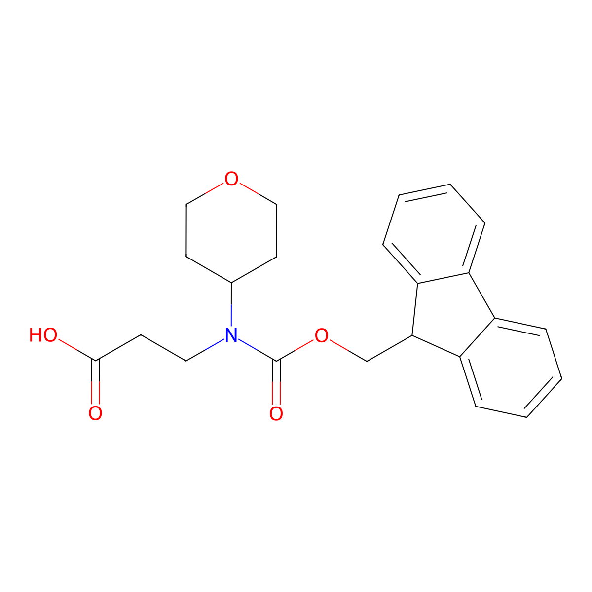 3-({[(9H-fluoren-9-yl)methoxy]carbonyl}(oxan-4-yl)amino)propanoic acid molecular structure, CAS 2137856-07-4