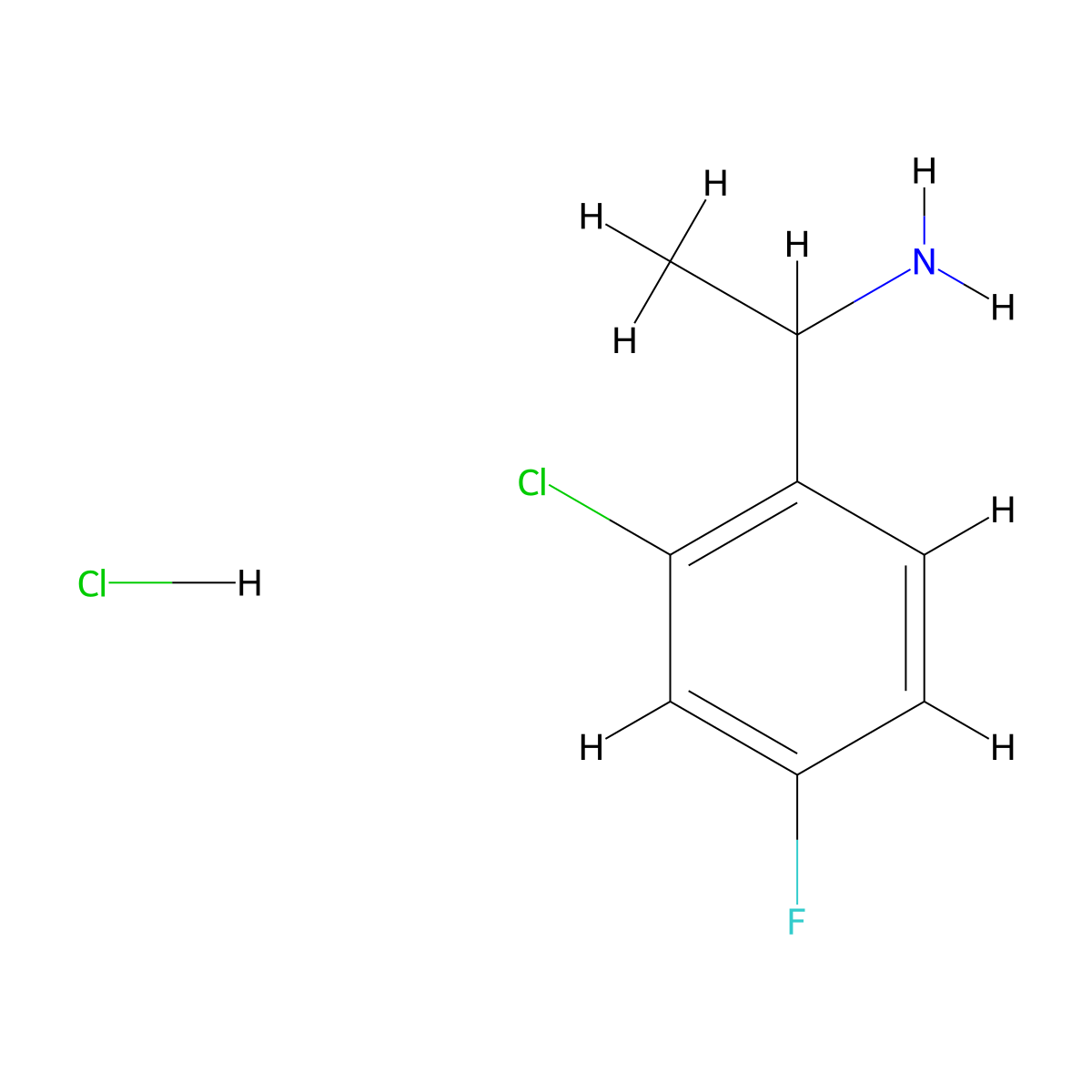 1-(2-Chloro-4-fluorophenyl)ethanamine hydrochloride molecular structure, CAS 2137857-41-9