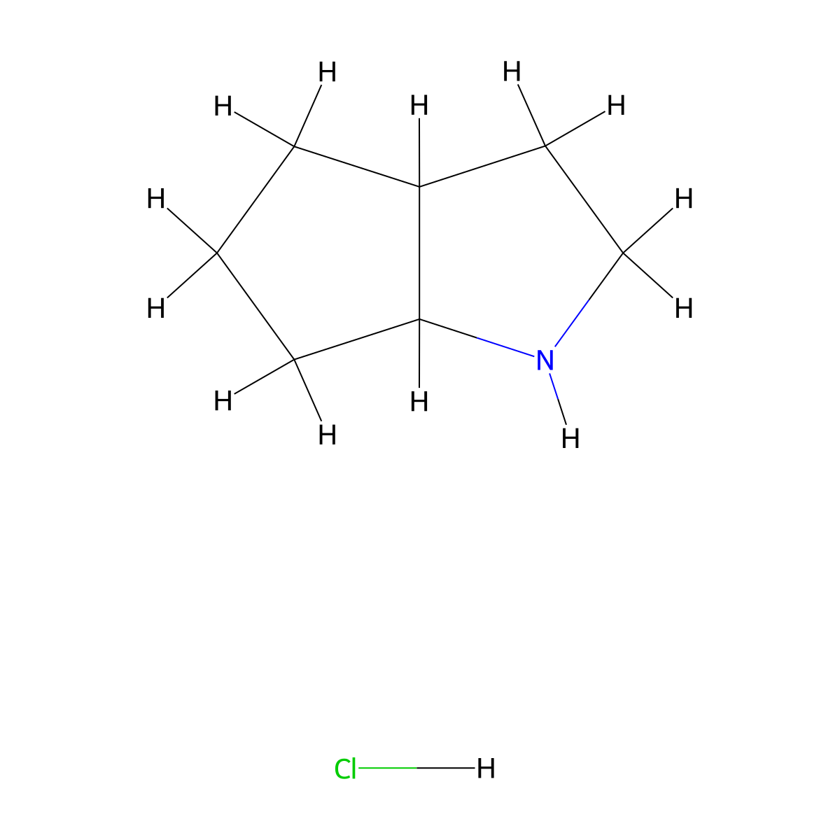 Octahydrocyclopenta[b]pyrrole hydrochloride molecular structure, CAS 2137857-51-1
