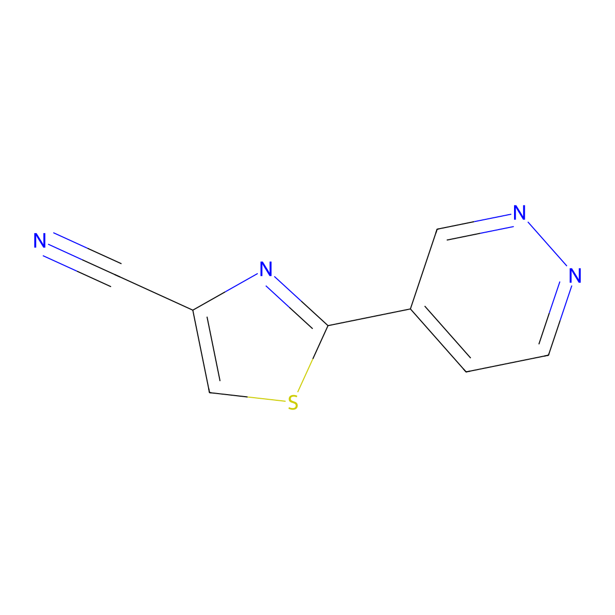 2-(Pyridazin-4-yl)-1,3-thiazole-4-carbonitrile molecular structure, CAS 2137857-64-6