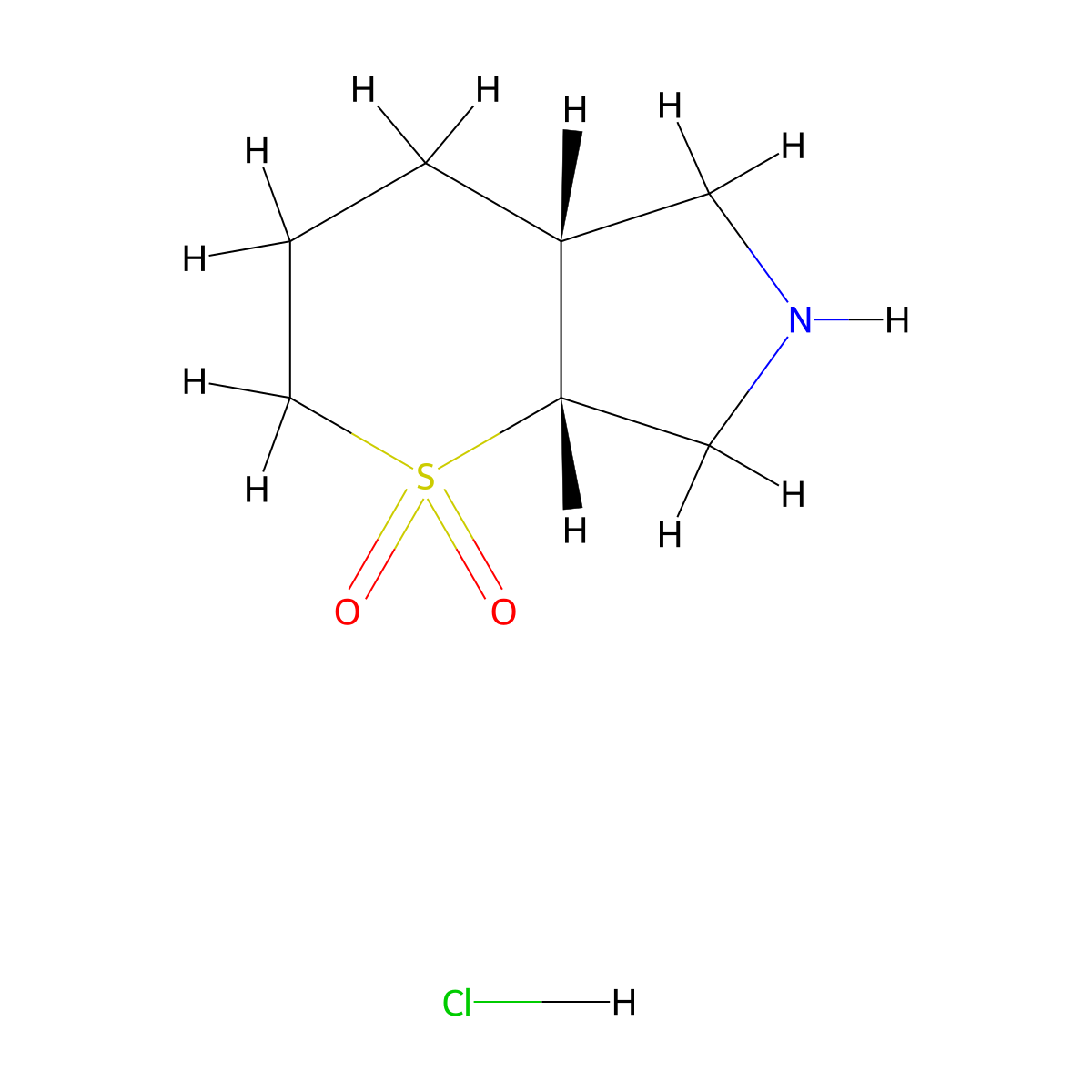 rac-(4aR,7aR)-octahydro-1lambda6-thiopyrano[2,3-c]pyrrole-1,1-dione hydrochloride molecular structure, CAS 2137857-68-0