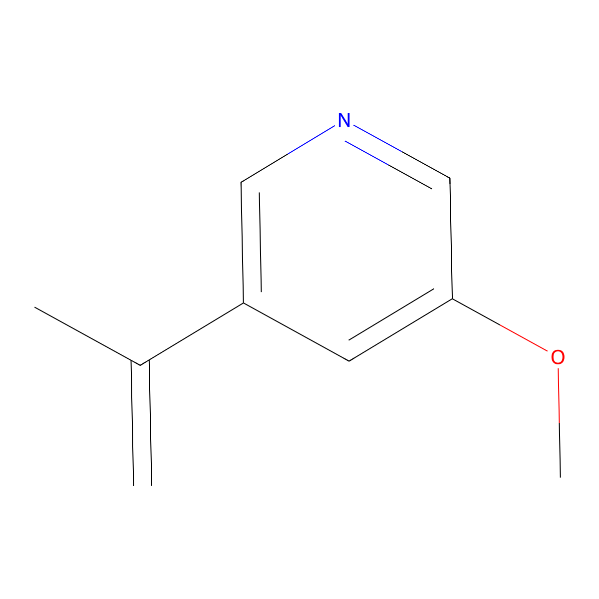 3-Methoxy-5-(prop-1-en-2-yl)pyridine molecular structure, CAS 2137859-36-8
