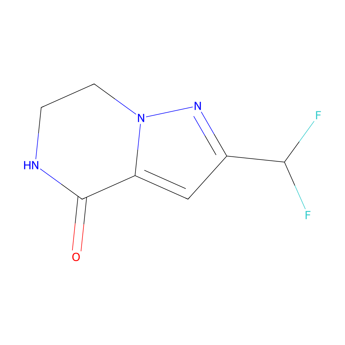 2-(difluoromethyl)-6,7-dihydropyrazolo[1,5-a]pyrazin-4(5H)-one molecular structure, CAS 2137860-70-7