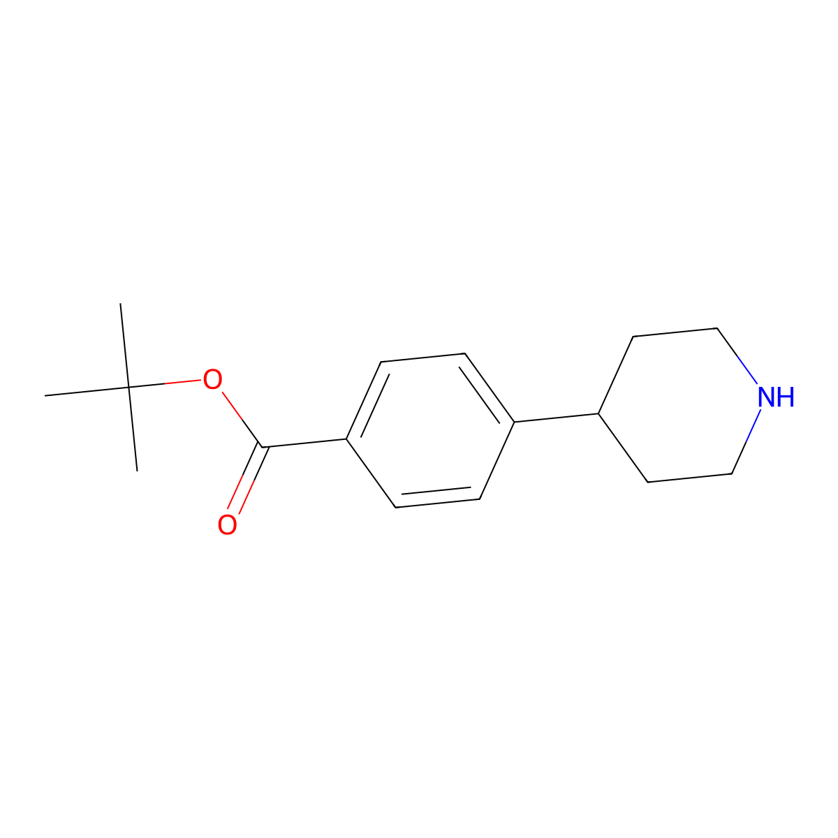 Tert-butyl 4-(piperidin-4-yl)benzoate molecular structure, CAS 2137860-90-1
