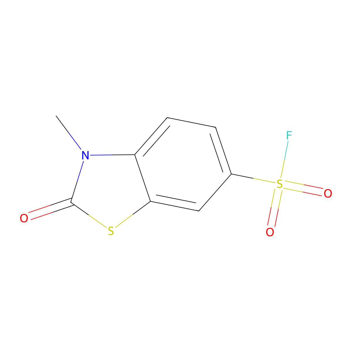 3-Methyl-2-oxo-2,3-dihydro-1,3-benzothiazole-6-sulfonyl fluoride molecular structure, CAS 2137860-97-8