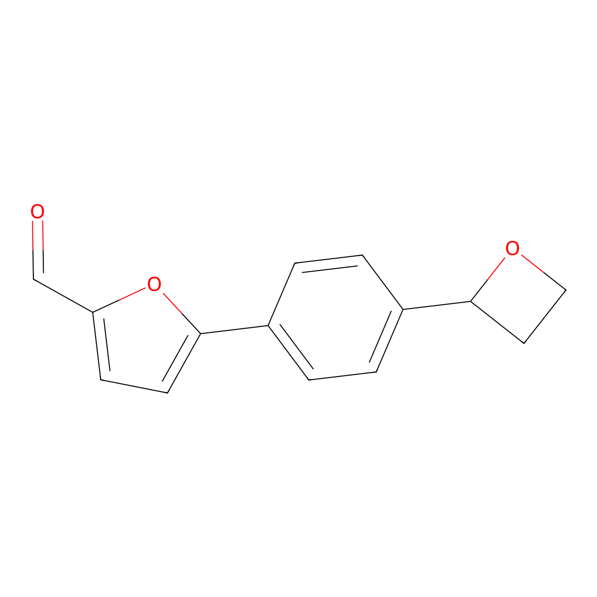 5-[4-(Oxetan-2-yl)phenyl]furan-2-carbaldehyde molecular structure, CAS 2137861-41-5
