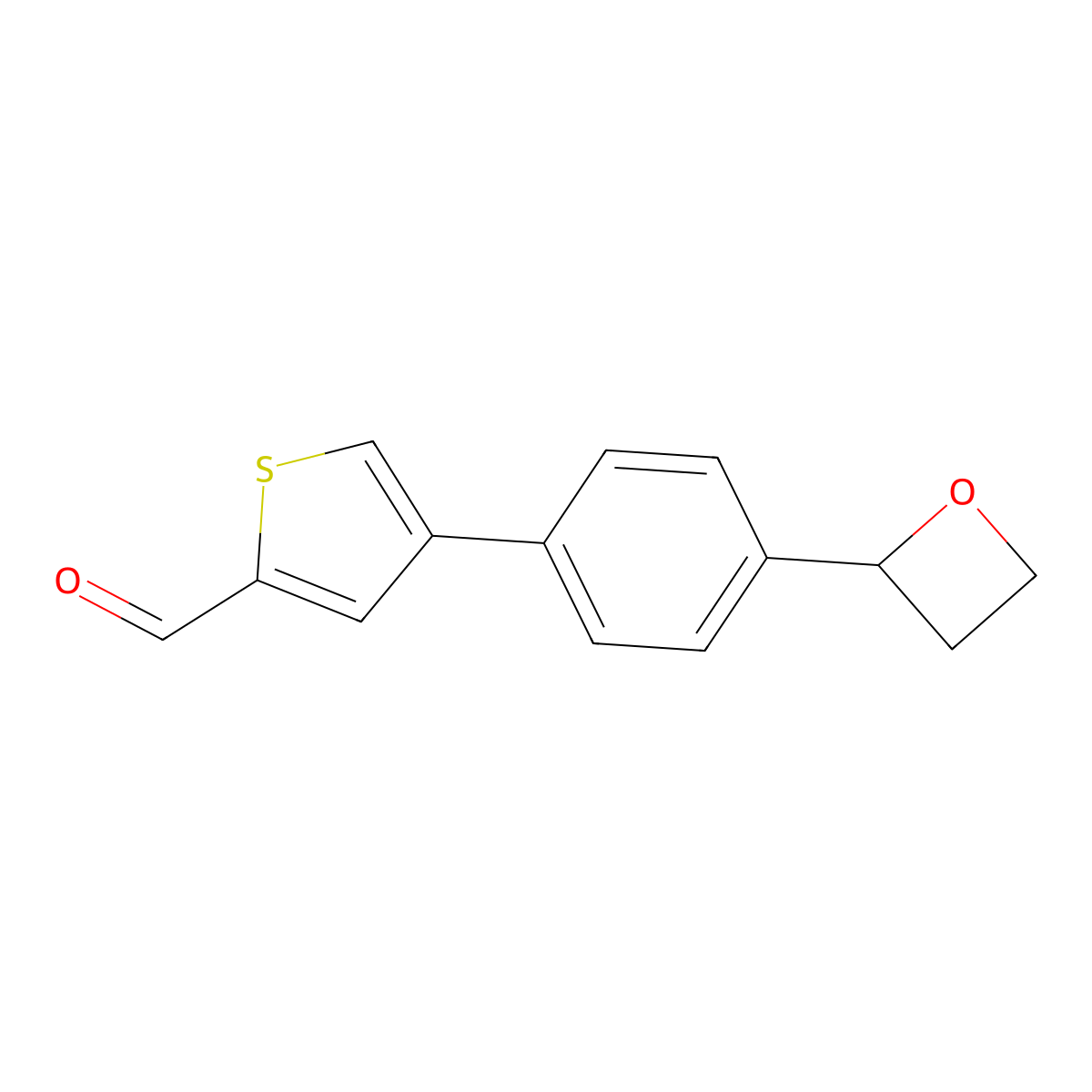 4-[4-(Oxetan-2-yl)phenyl]thiophene-2-carbaldehyde molecular structure, CAS 2137861-47-1