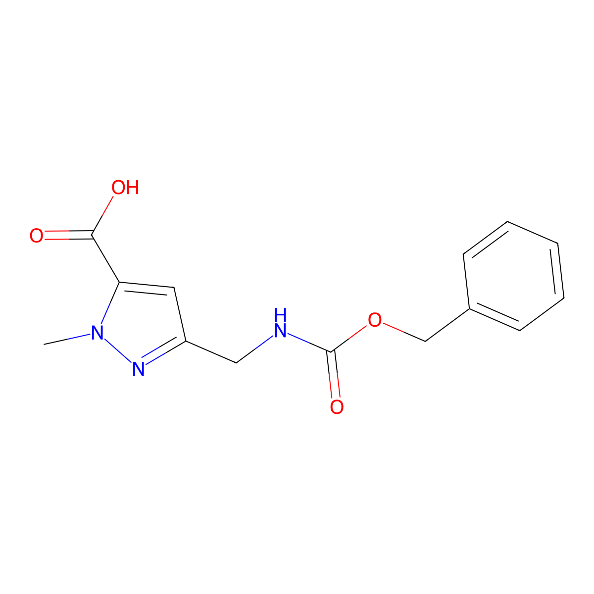 3-({[(benzyloxy)carbonyl]amino}methyl)-1-methyl-1H-pyrazole-5-carboxylic acid molecular structure, CAS 2137862-08-7