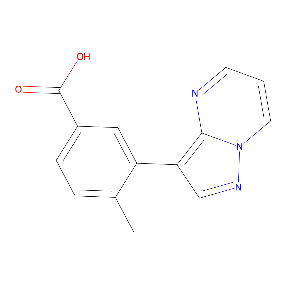 4-Methyl-3-{pyrazolo[1,5-a]pyrimidin-3-yl}benzoic acid molecular structure, CAS 2137865-89-3