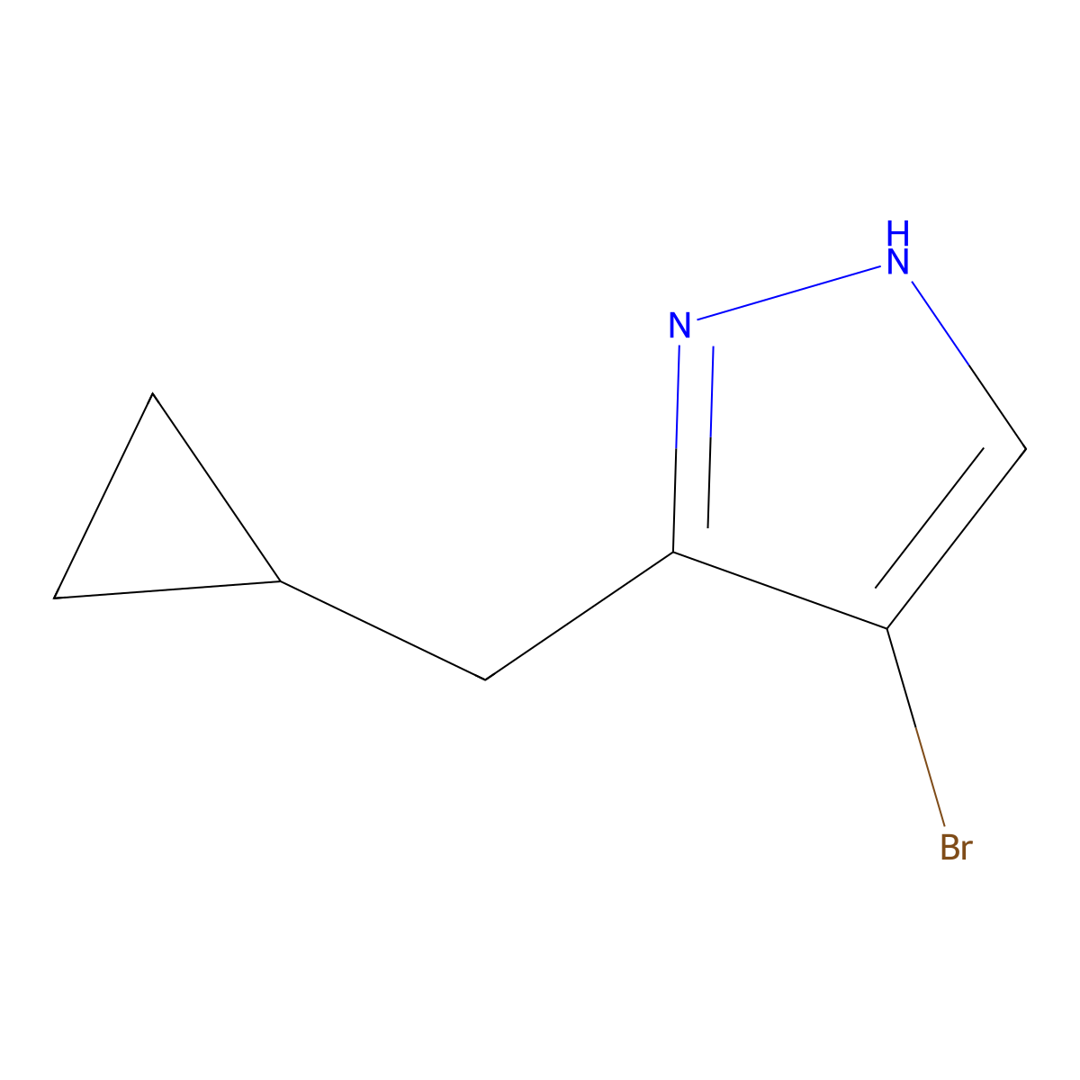 4-bromo-3-(cyclopropylmethyl)-1H-pyrazole molecular structure, CAS 2137867-23-1