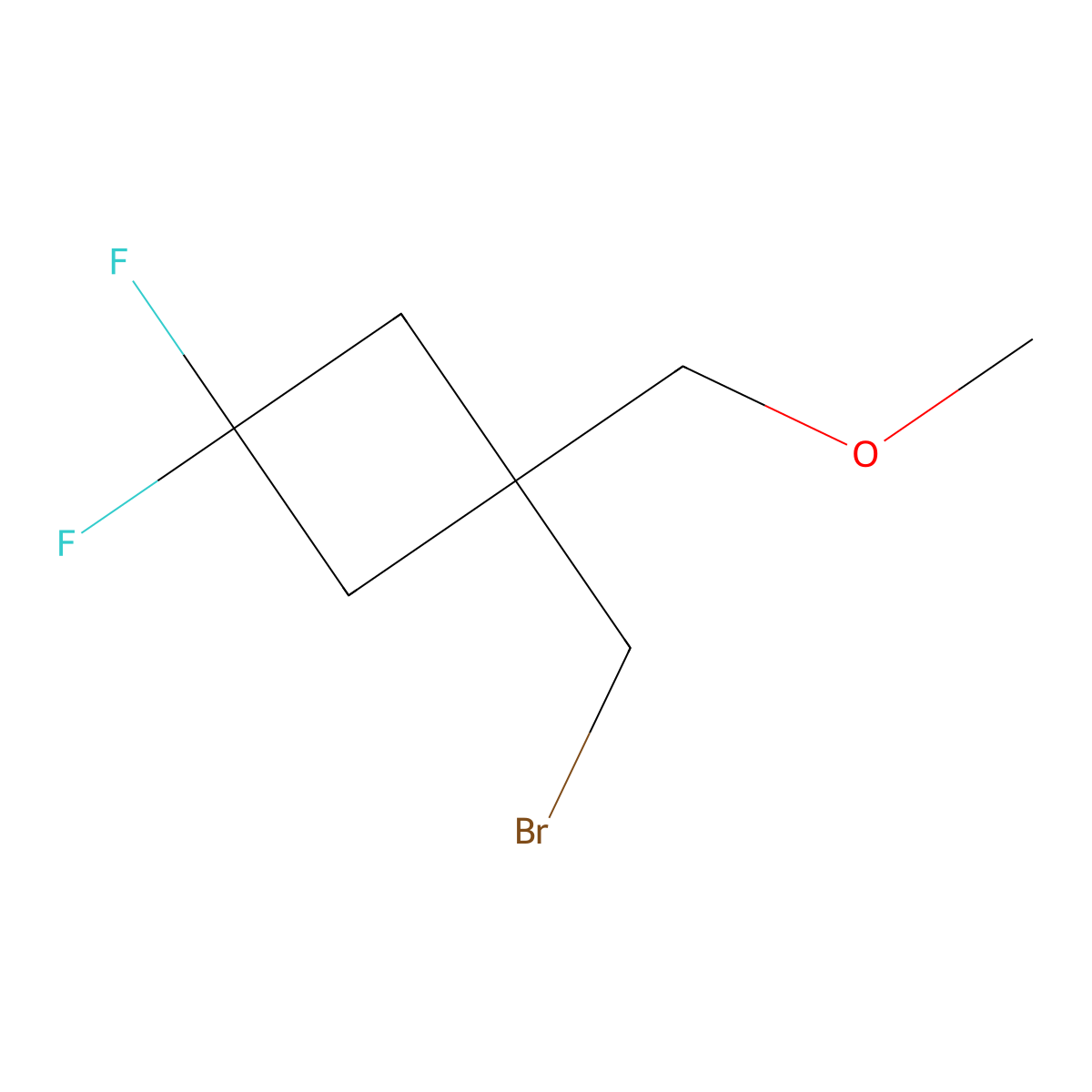 1-(Bromomethyl)-3,3-difluoro-1-(methoxymethyl)cyclobutane molecular structure, CAS 2137867-39-9