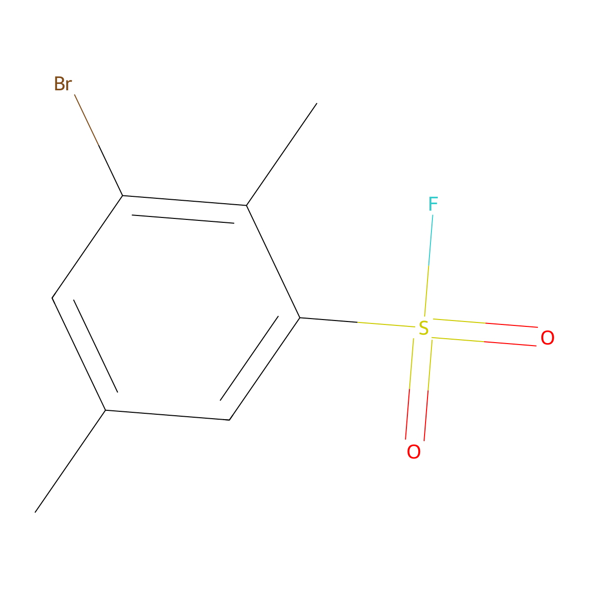 3-Bromo-2,5-dimethylbenzene-1-sulfonyl fluoride molecular structure, CAS 2137867-42-4