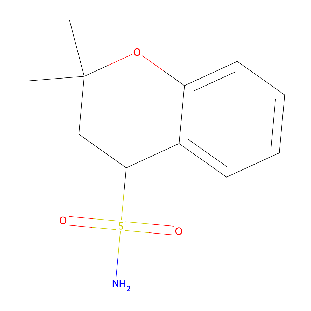 2,2-dimethyl-3,4-dihydro-2H-1-benzopyran-4-sulfonamide molecular structure, CAS 2137867-83-3