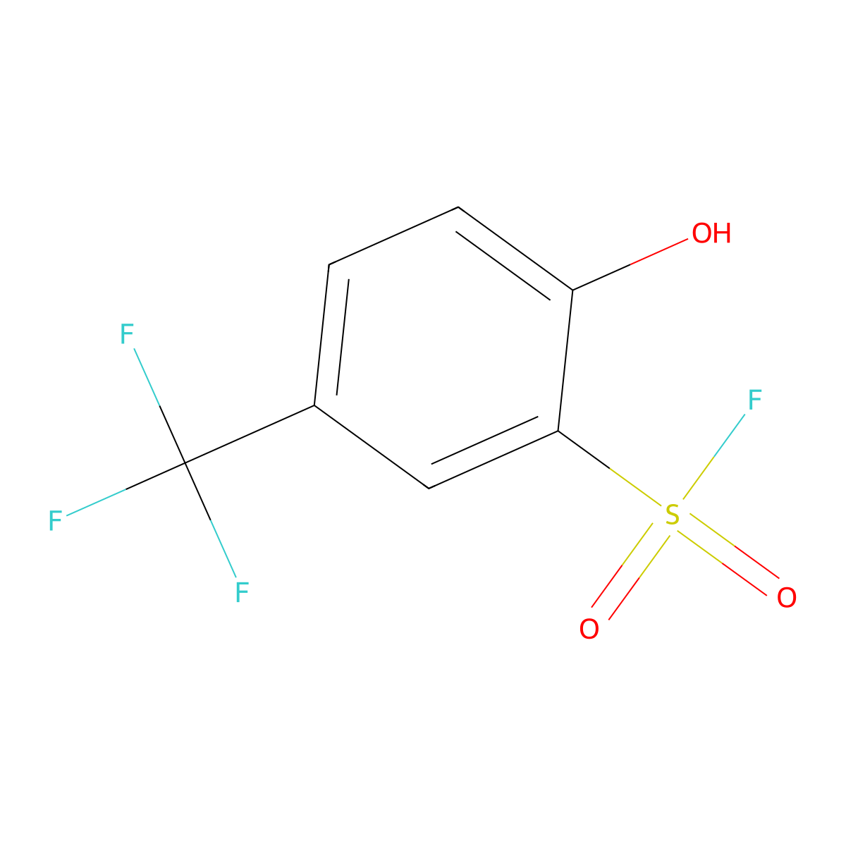 2-Hydroxy-5-(trifluoromethyl)benzene-1-sulfonyl fluoride molecular structure, CAS 2137869-82-8