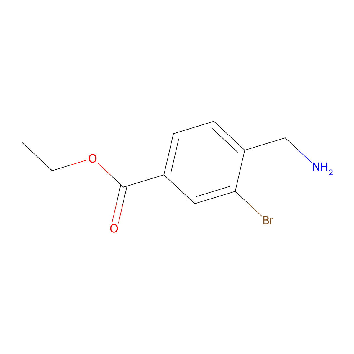 Ethyl 4-(aminomethyl)-3-bromobenzoate molecular structure, CAS 2137870-41-6