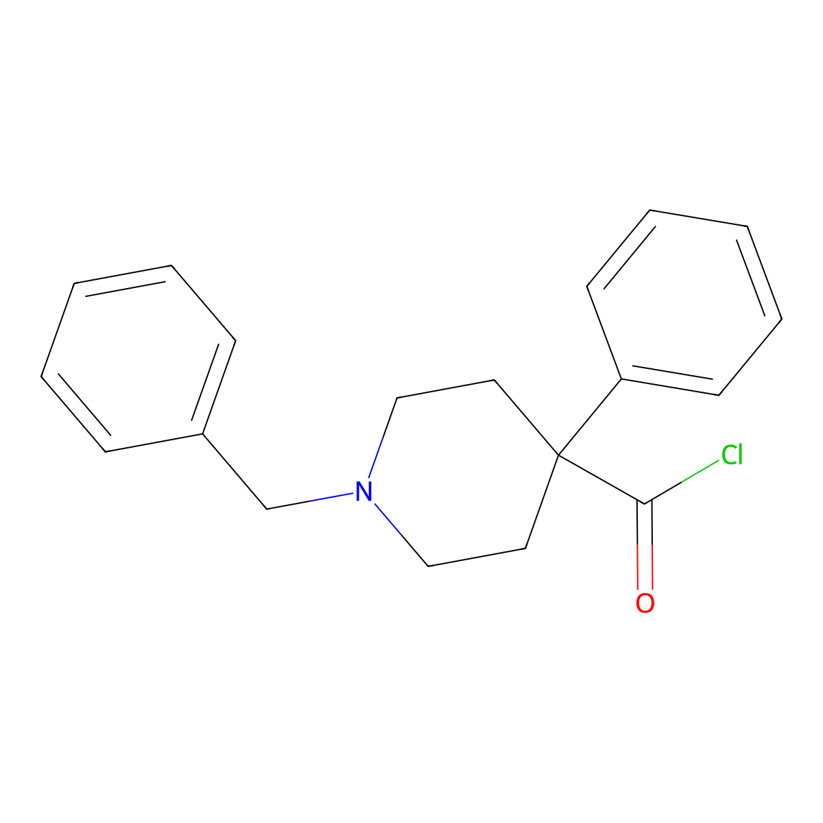 1-Benzyl-4-phenylpiperidine-4-carbonyl chloride molecular structure, CAS 2137870-43-8