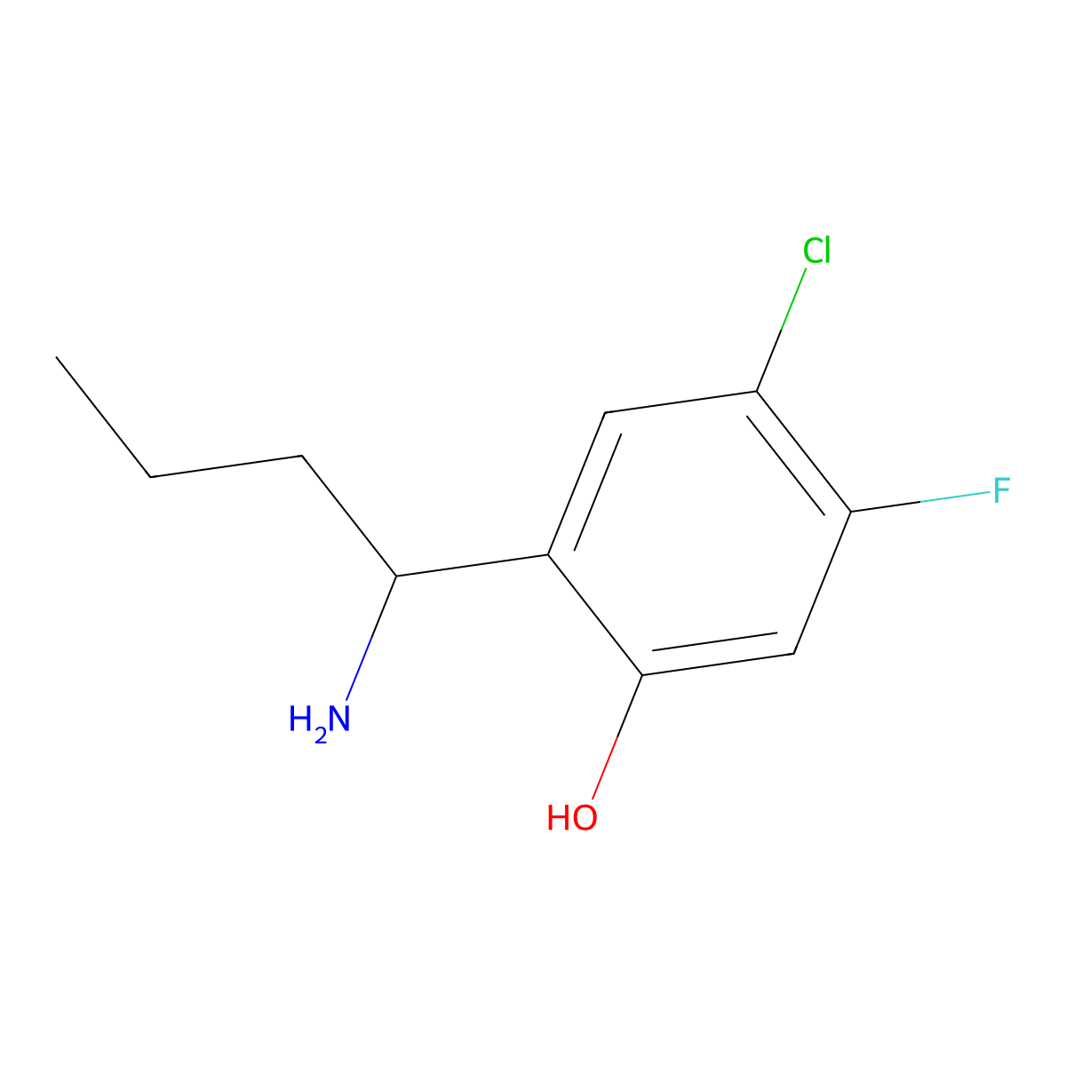 2-(1-Aminobutyl)-4-chloro-5-fluorophenol molecular structure, CAS 2137870-55-2