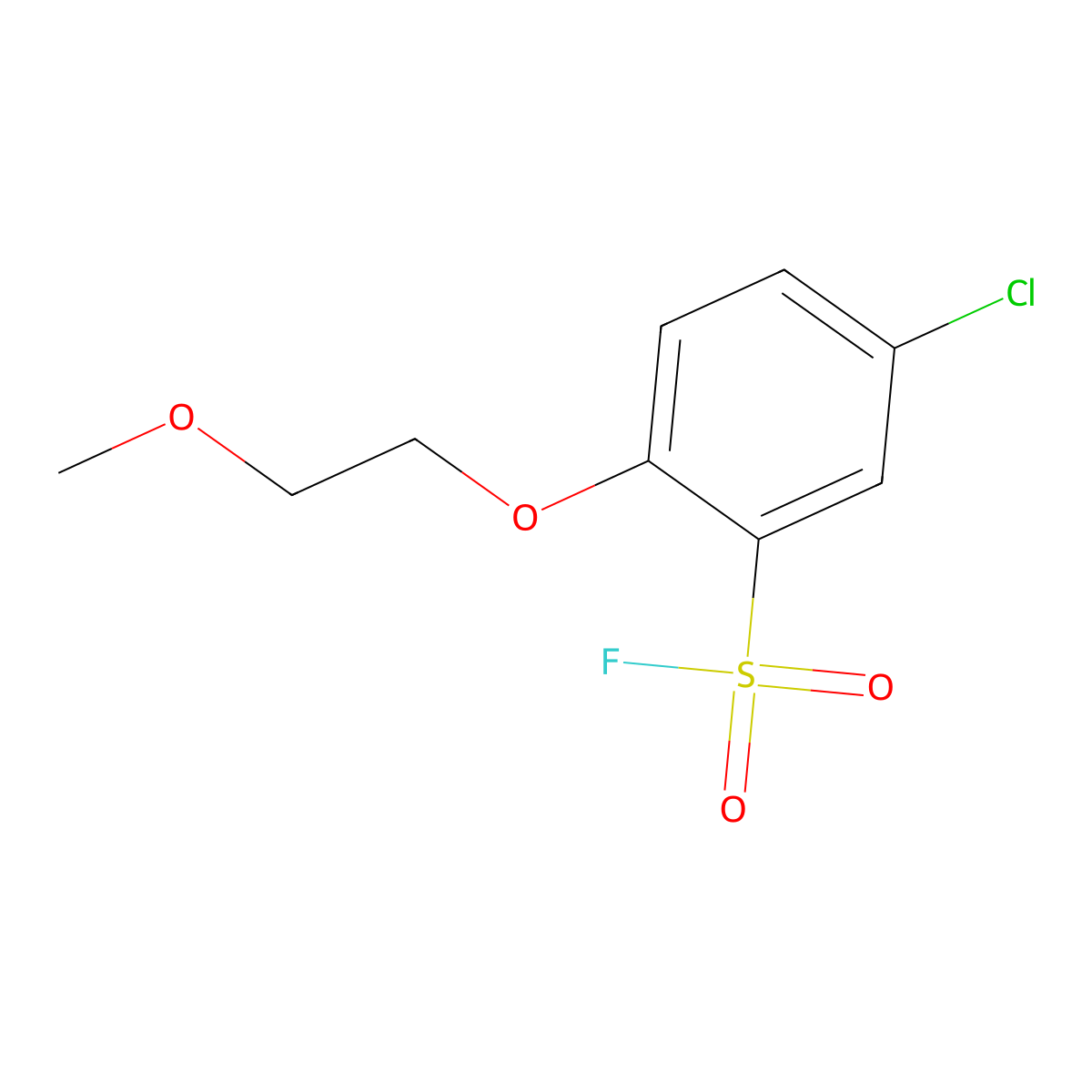 5-Chloro-2-(2-methoxyethoxy)benzene-1-sulfonyl fluoride molecular structure, CAS 2137870-64-3