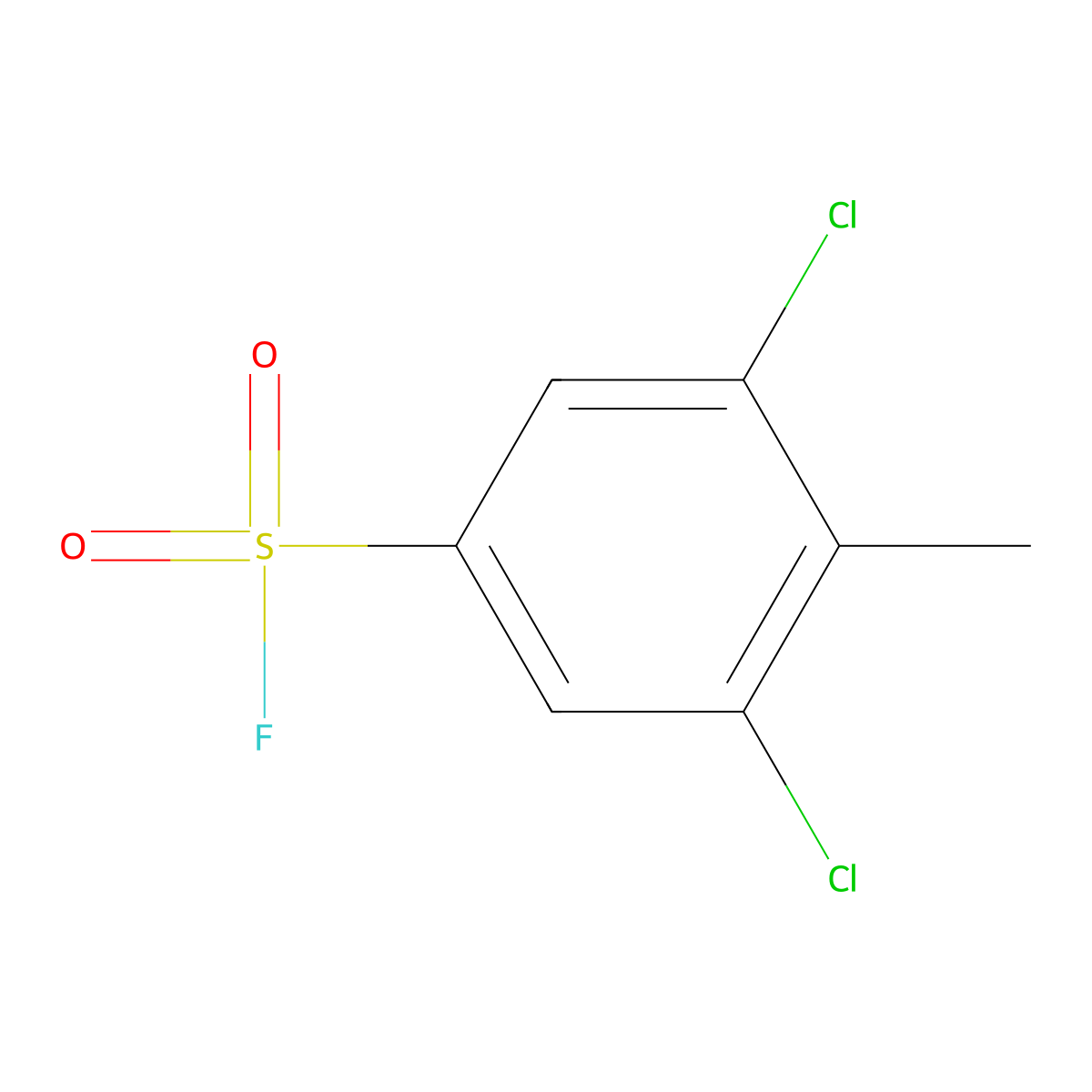 3,5-Dichloro-4-methylbenzene-1-sulfonyl fluoride molecular structure, CAS 2137870-83-6