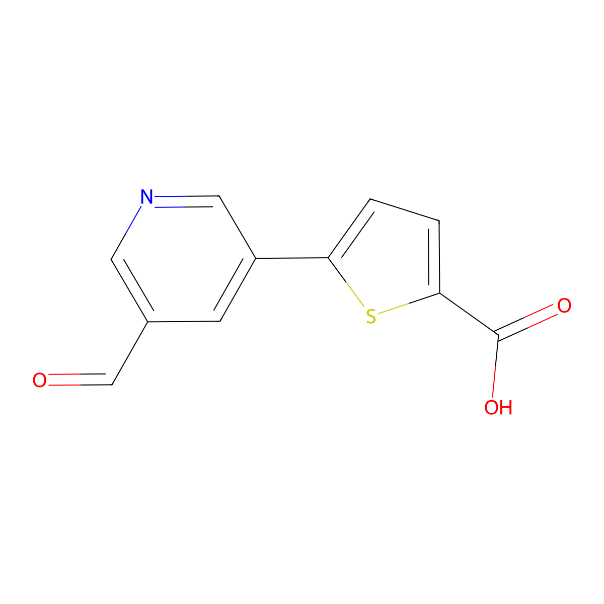 5-(5-Formylpyridin-3-yl)thiophene-2-carboxylic acid molecular structure, CAS 2137871-14-6