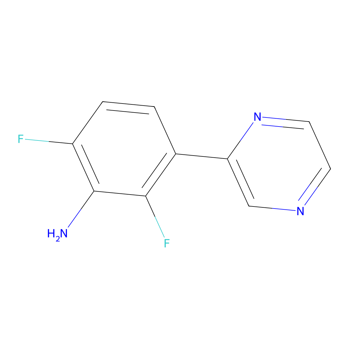 2,6-Difluoro-3-(pyrazin-2-yl)aniline molecular structure, CAS 2137871-29-3