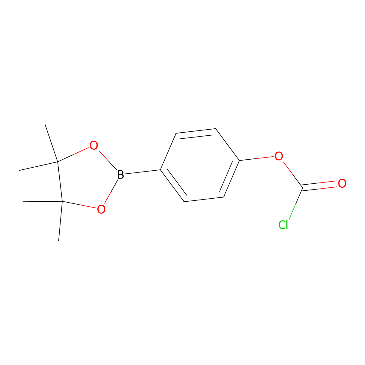 4-(4,4,5,5-Tetramethyl-1,3,2-dioxaborolan-2-yl)phenyl carbonochloridate molecular structure, CAS 2137871-36-2