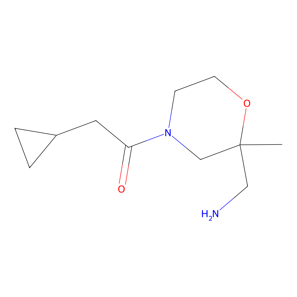 1-(2-(Aminomethyl)-2-methylmorpholino)-2-cyclopropylethan-1-one molecular structure, CAS 2137874-18-9