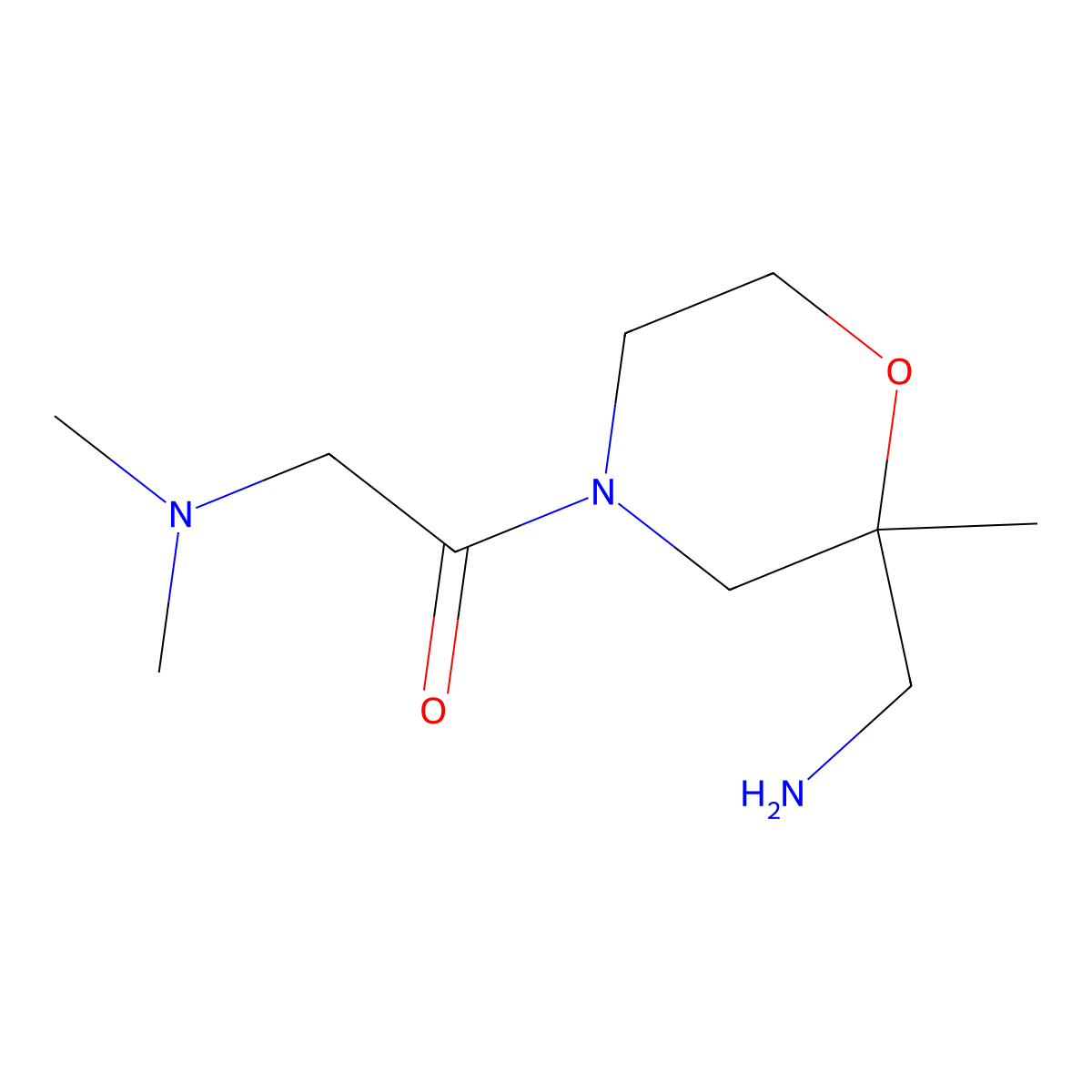 1-(2-(Aminomethyl)-2-methylmorpholino)-2-(dimethylamino)ethan-1-one molecular structure, CAS 2137874-22-5