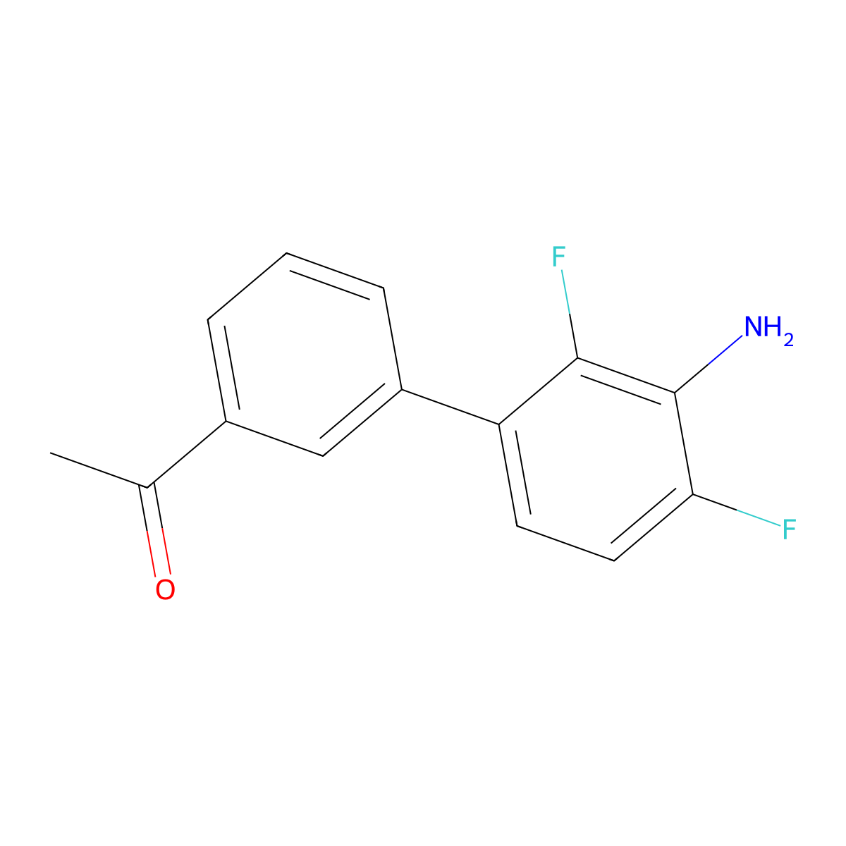 1-[3-(3-Amino-2,4-difluorophenyl)phenyl]ethan-1-one molecular structure, CAS 2137874-42-9