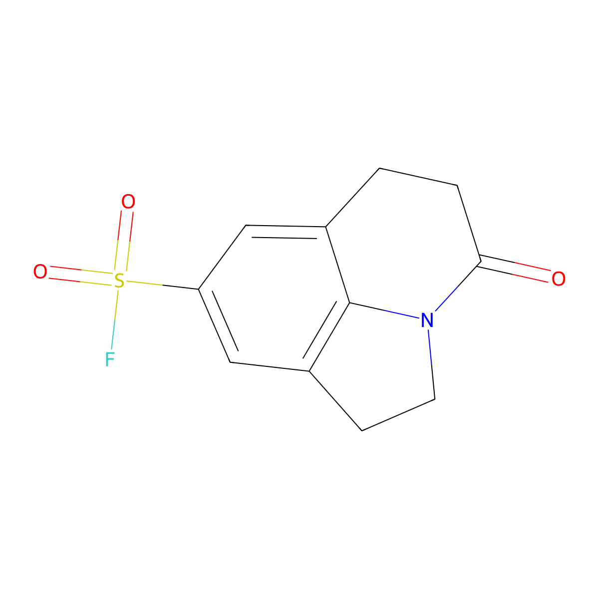 11-Oxo-1-azatricyclo[6.3.1.0,4,12]dodeca-4(12),5,7-triene-6-sulfonyl fluoride molecular structure, CAS 2137875-31-9