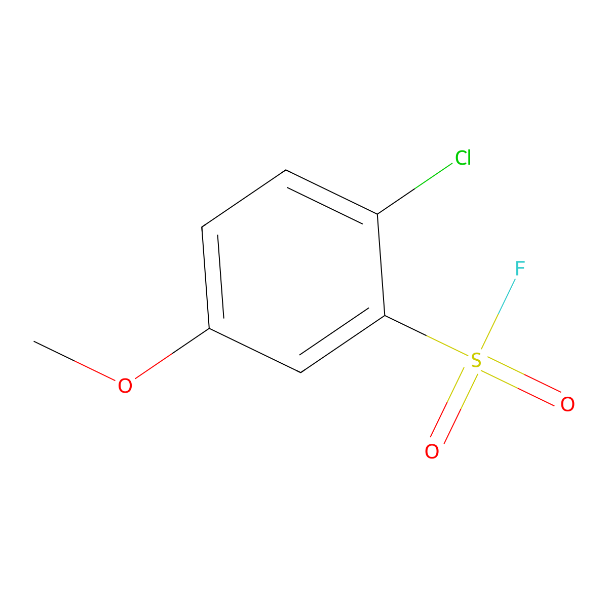 2-Chloro-5-methoxybenzene-1-sulfonyl fluoride molecular structure, CAS 2137875-37-5