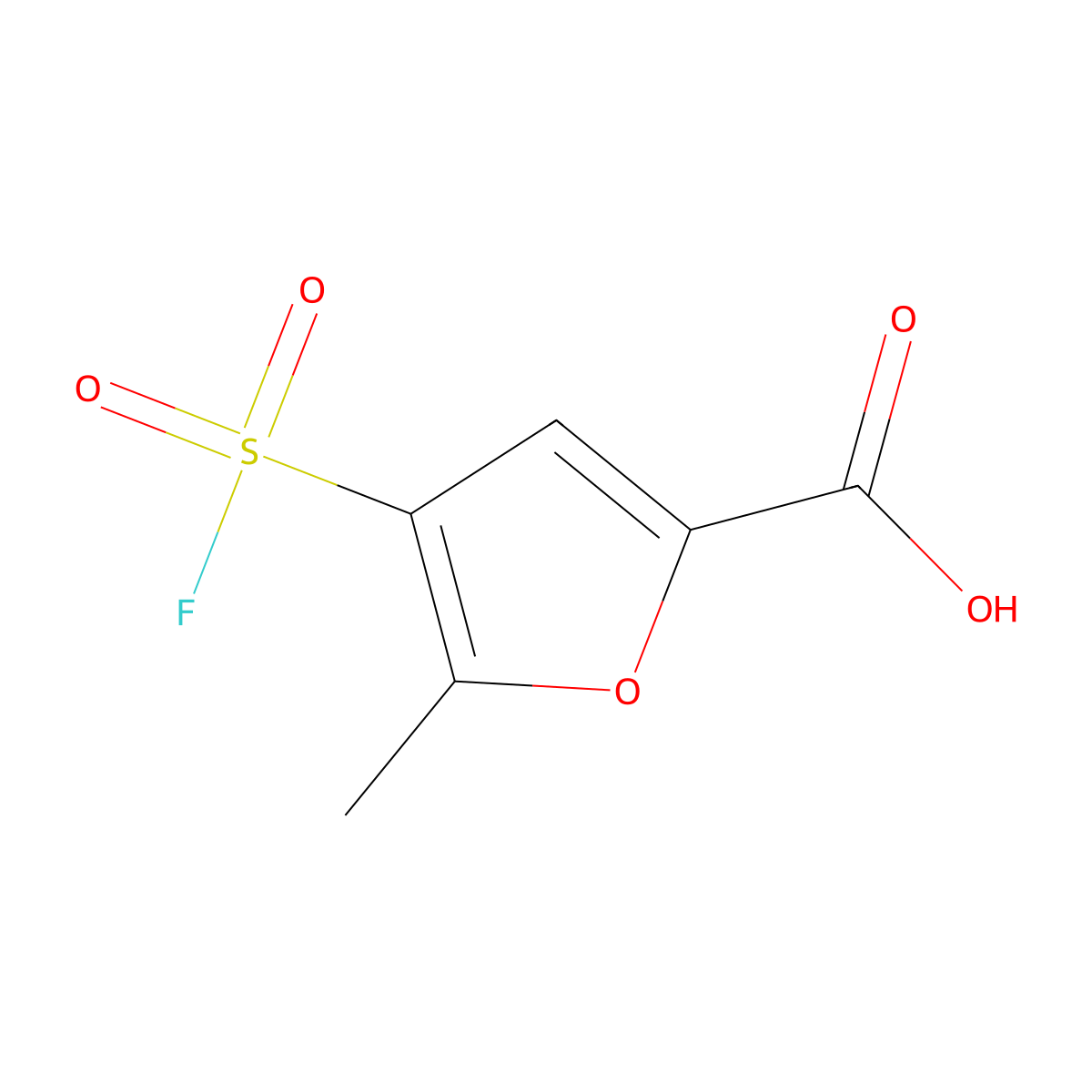 4-(Fluorosulfonyl)-5-methylfuran-2-carboxylic acid molecular structure, CAS 2137875-80-8