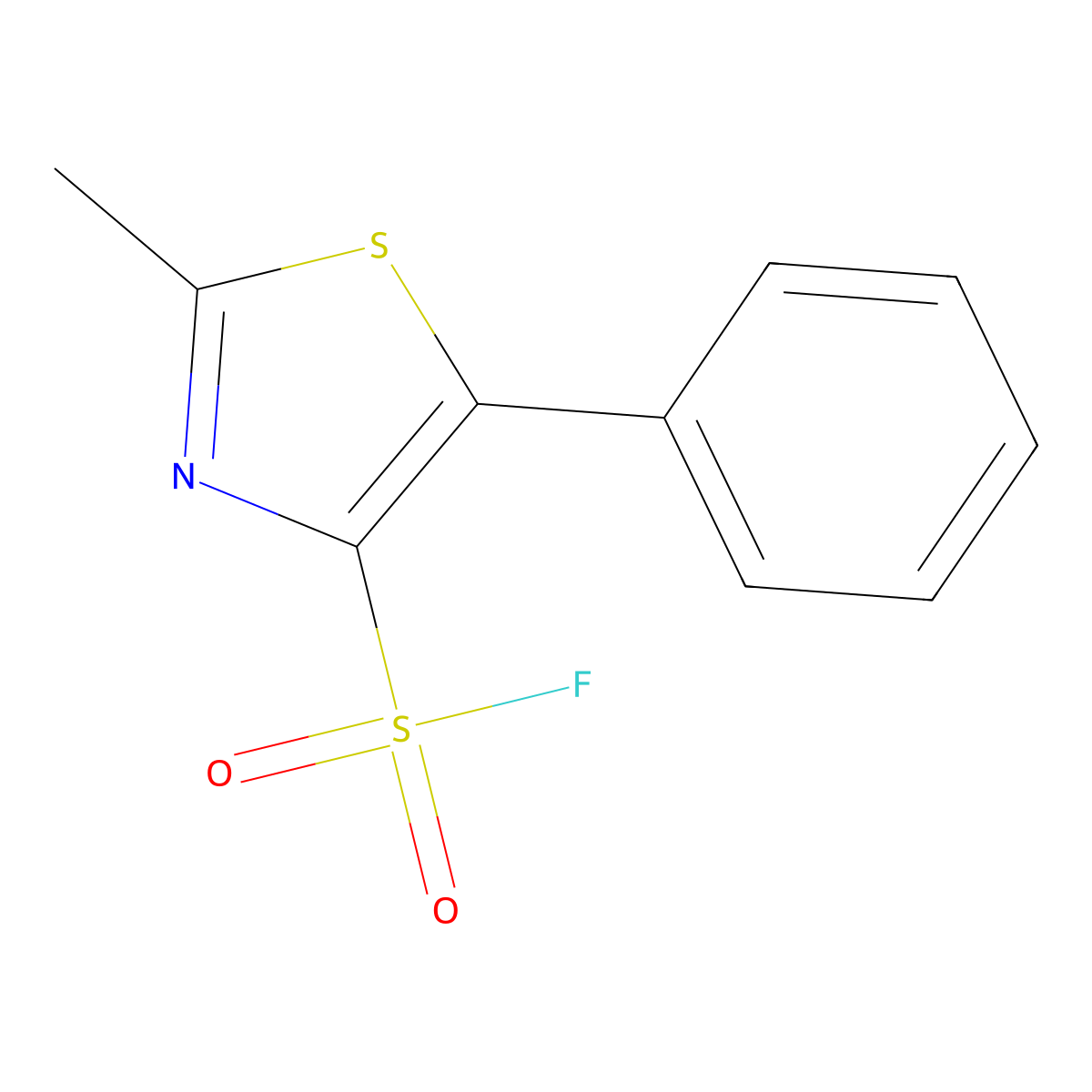 2-Methyl-5-phenyl-1,3-thiazole-4-sulfonyl fluoride molecular structure, CAS 2137875-85-3