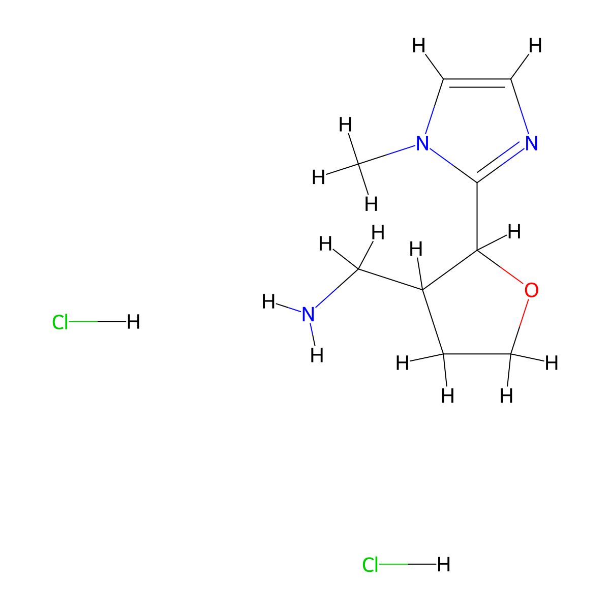 [2-(1-methyl-1H-imidazol-2-yl)oxolan-3-yl]methanamine dihydrochloride molecular structure, CAS 2137878-09-0