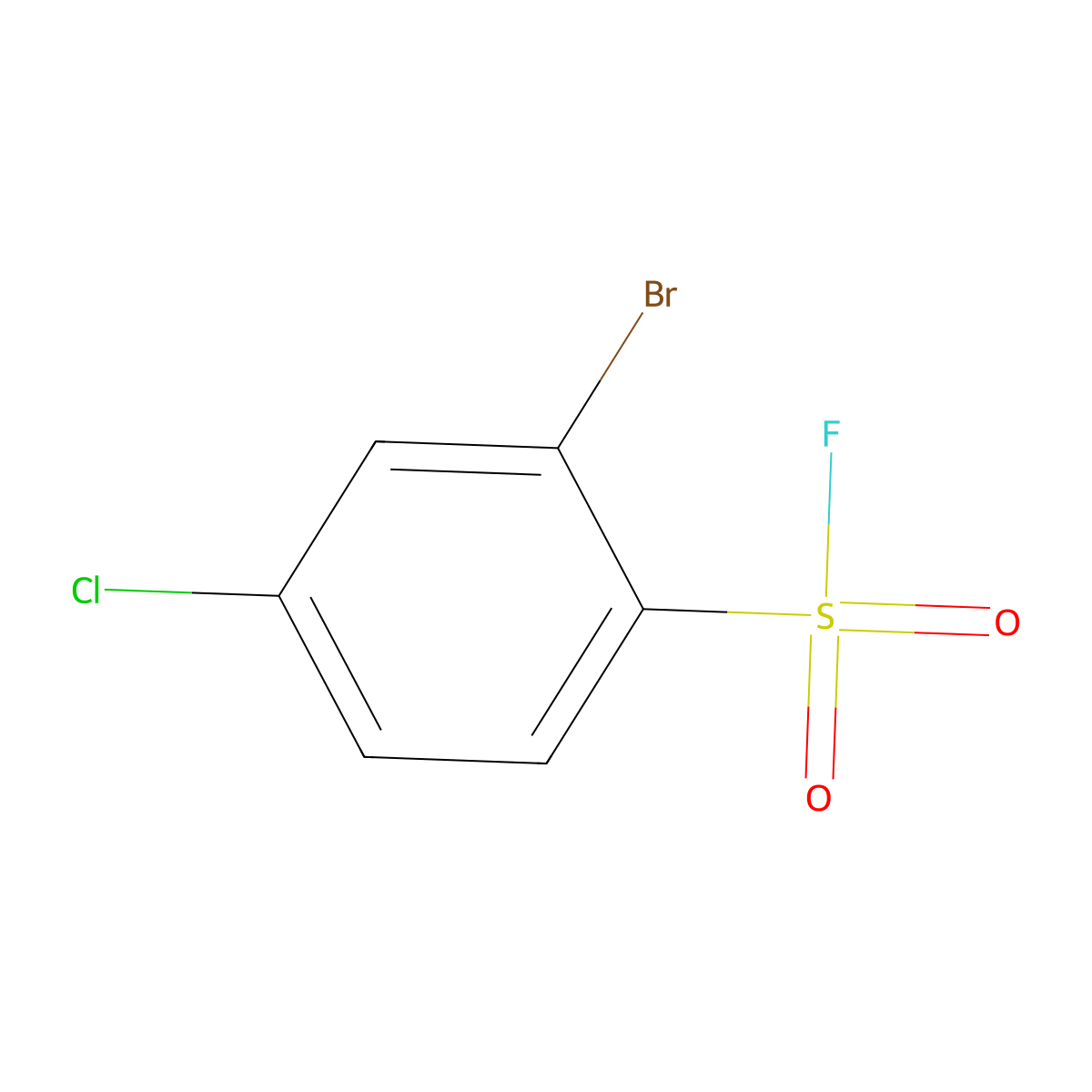 2-Bromo-4-chlorobenzene-1-sulfonyl fluoride molecular structure, CAS 2137878-39-6