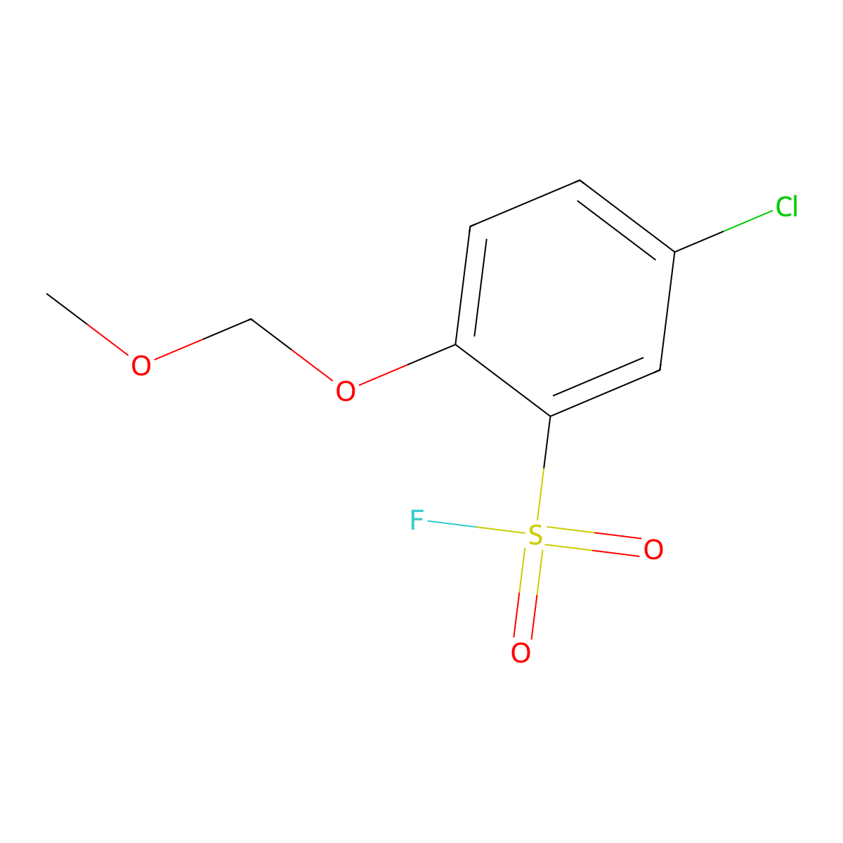 5-Chloro-2-(methoxymethoxy)benzene-1-sulfonyl fluoride molecular structure, CAS 2137878-43-2
