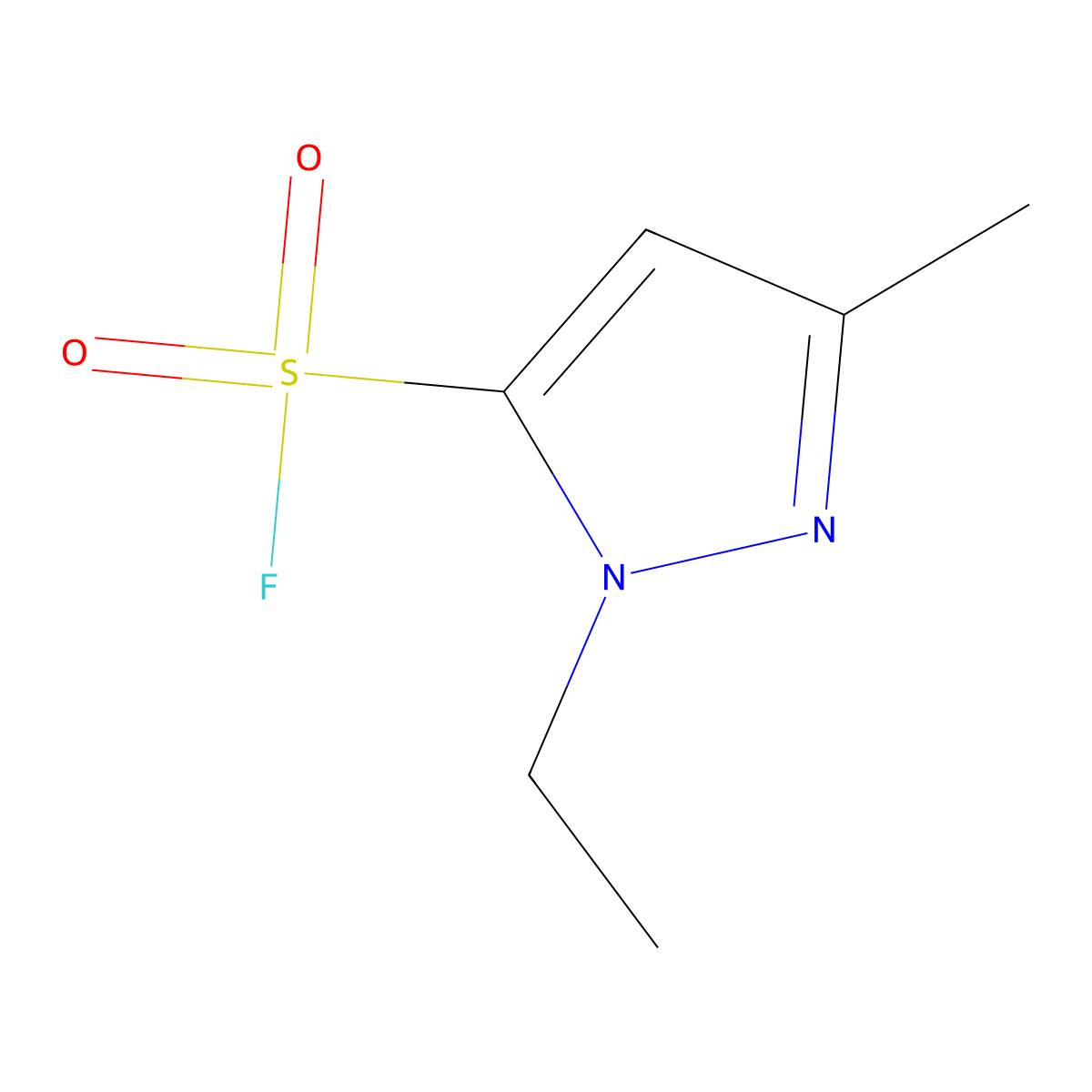 1-ethyl-3-methyl-1H-pyrazole-5-sulfonyl fluoride molecular structure, CAS 2137878-84-1