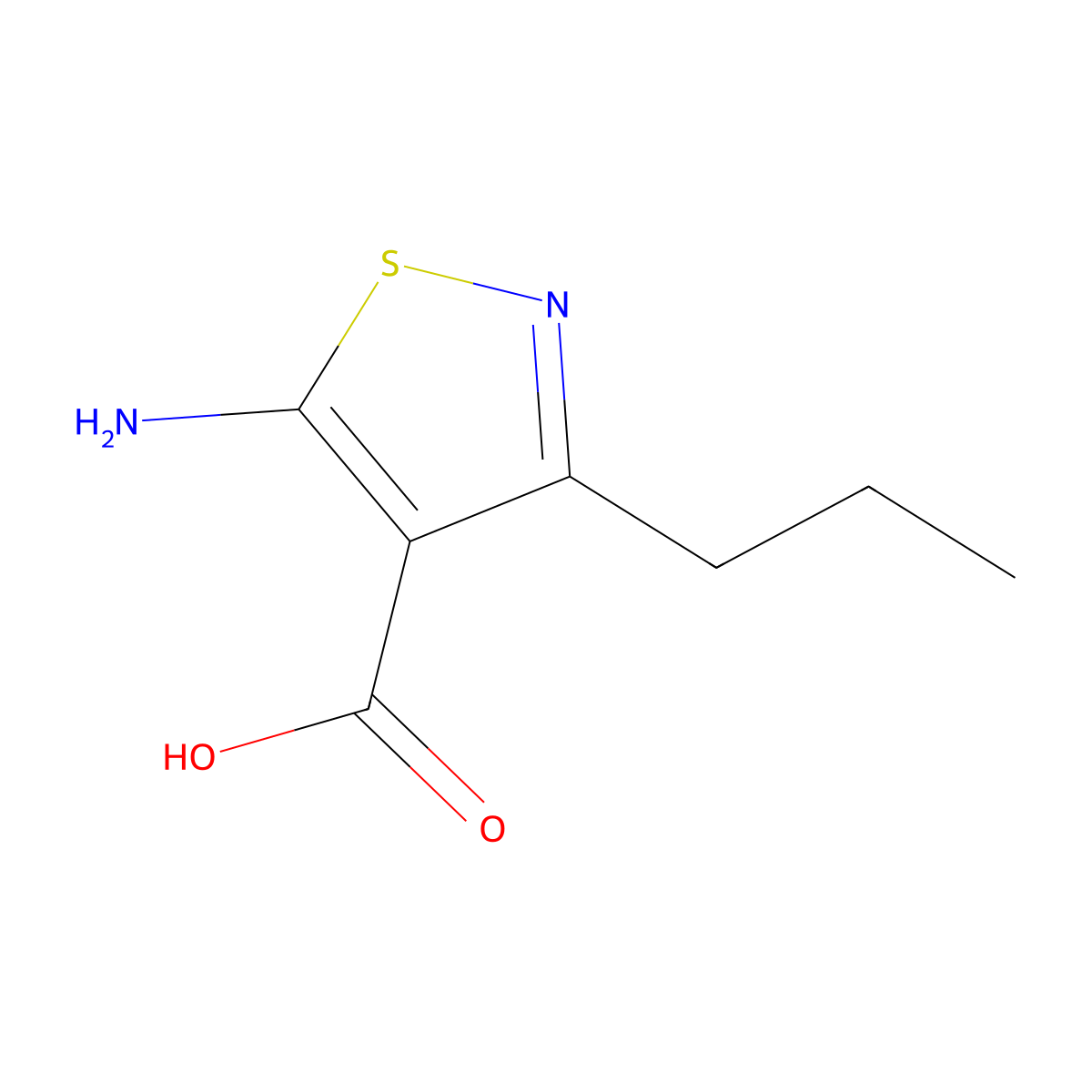 5-Amino-3-propyl-1,2-thiazole-4-carboxylic acid molecular structure, CAS 2137879-24-2