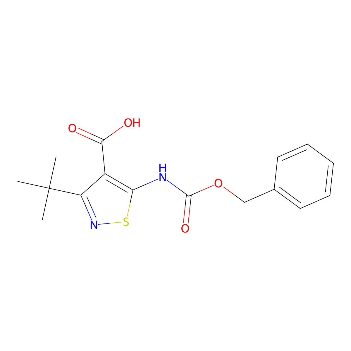 5-{[(Benzyloxy)carbonyl]amino}-3-tert-butyl-1,2-thiazole-4-carboxylic acid molecular structure, CAS 2137879-36-6