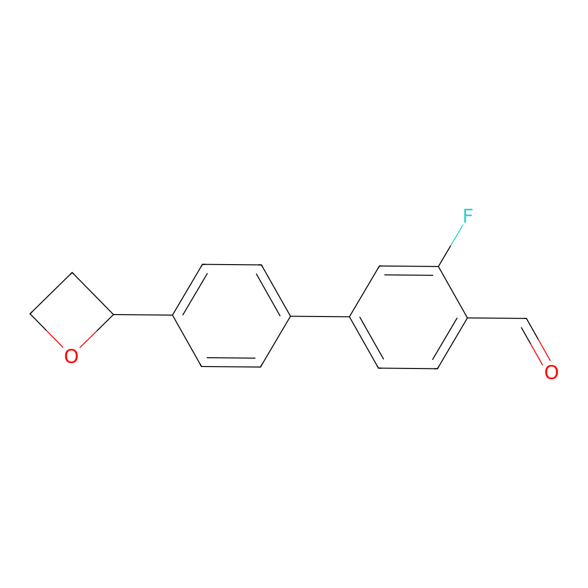 2-Fluoro-4-[4-(oxetan-2-yl)phenyl]benzaldehyde molecular structure, CAS 2137879-69-5