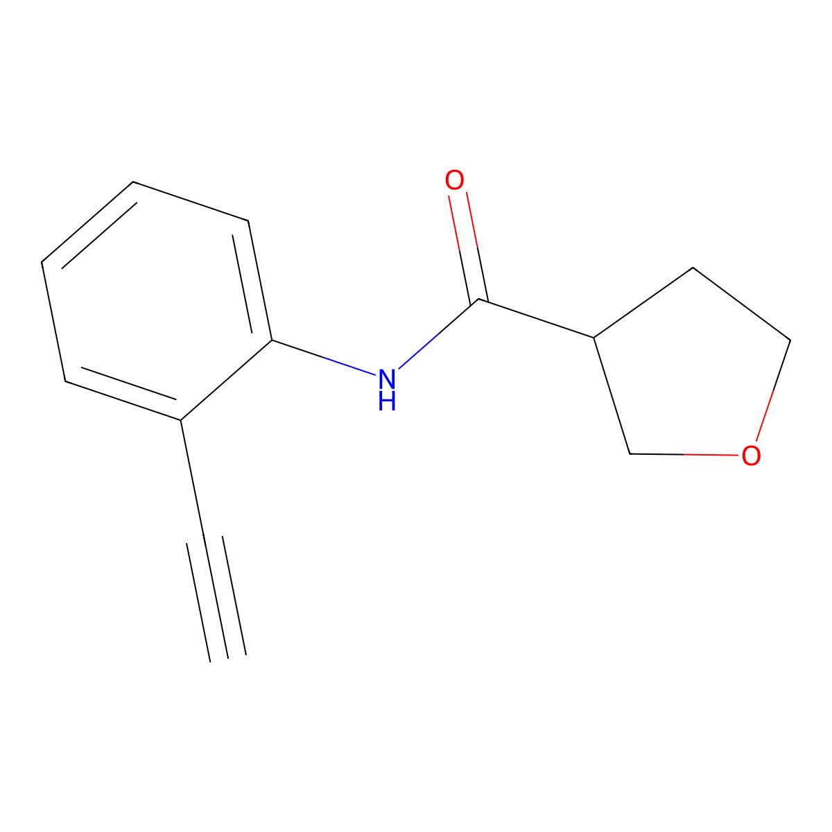 N-(2-ethynylphenyl)oxolane-3-carboxamide molecular structure, CAS 2137882-05-2