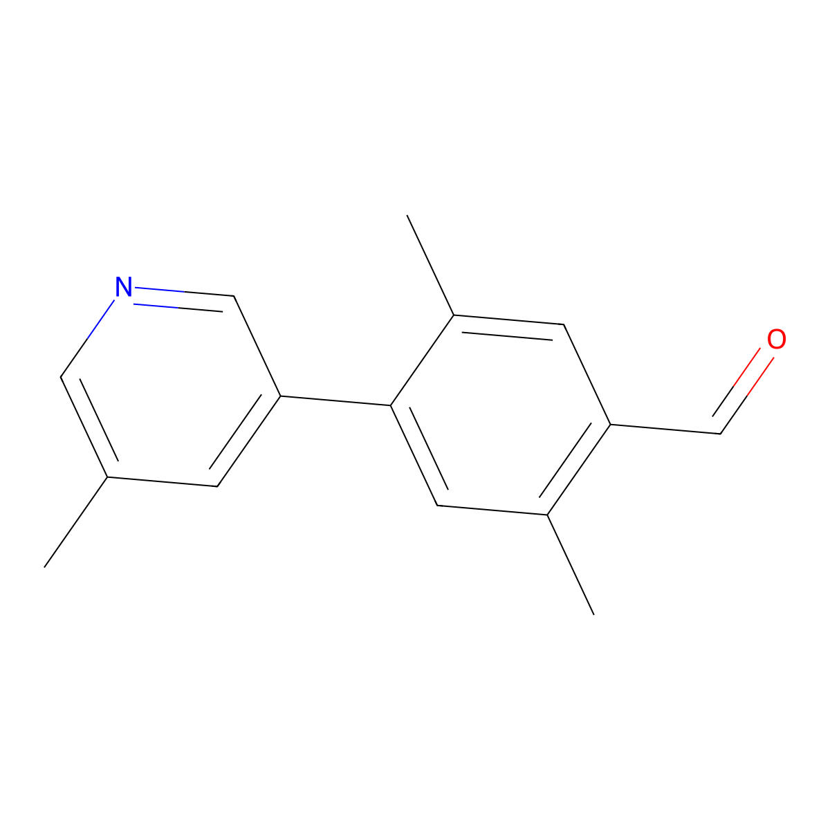 2,5-Dimethyl-4-(5-methylpyridin-3-yl)benzaldehyde molecular structure, CAS 2137882-09-6