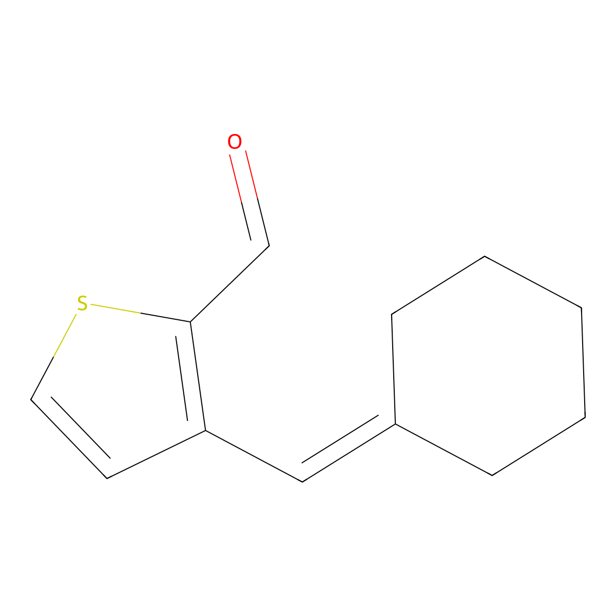 3-(Cyclohexylidenemethyl)thiophene-2-carbaldehyde molecular structure, CAS 2137883-30-6