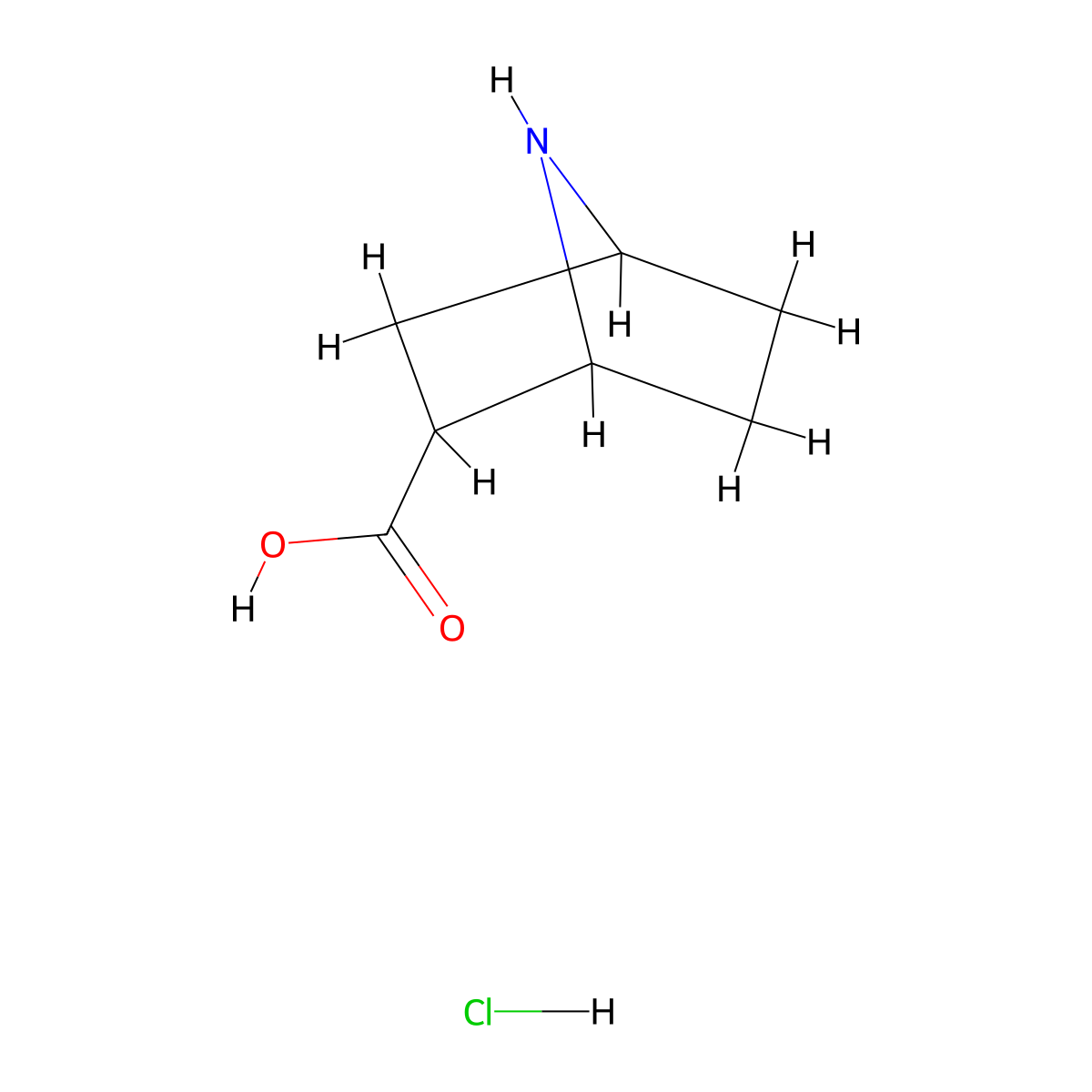 7-Azabicyclo(2.2.1)heptane-2-carboxylic acid hydrochloride molecular structure, CAS 2137883-62-4