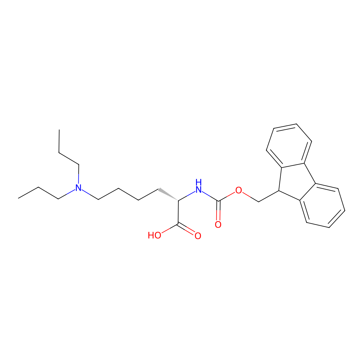 (2S)-6-(dipropylamino)-2-(9H-fluoren-9-ylmethoxycarbonylamino)hexanoic acid molecular structure, CAS 2137884-95-6