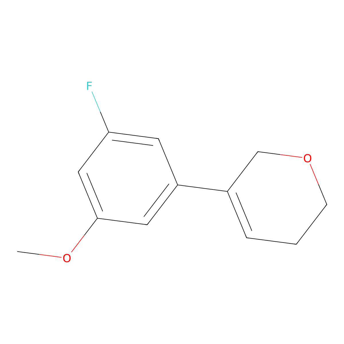 5-(3-fluoro-5-methoxyphenyl)-3,6-dihydro-2H-pyran molecular structure, CAS 2137885-65-3