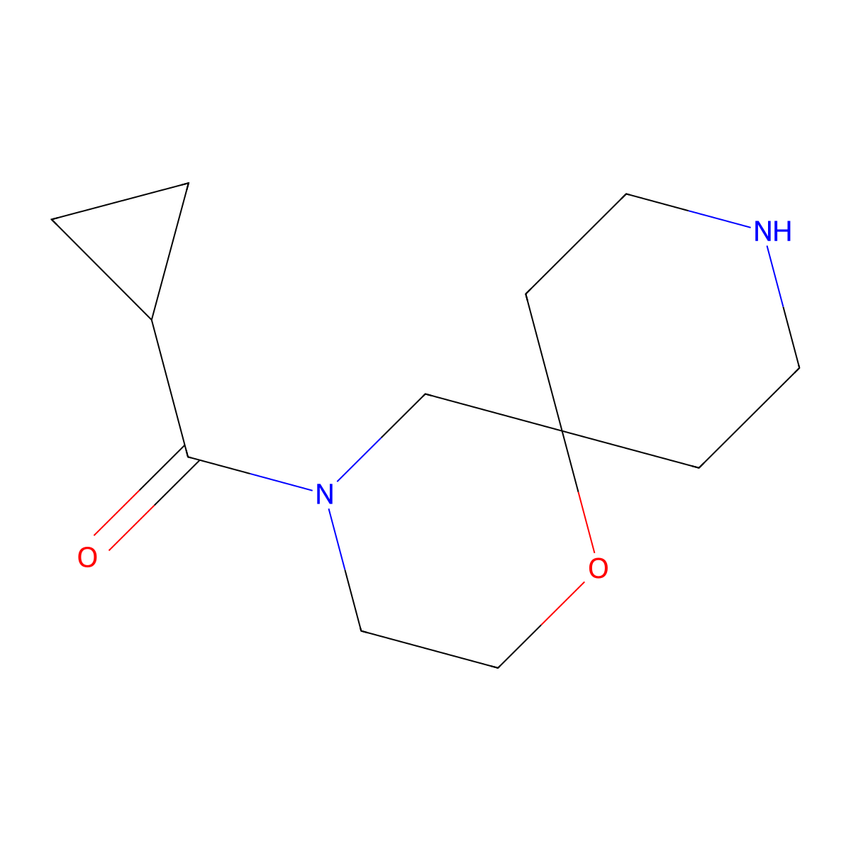 Cyclopropyl(1-oxa-4,9-diazaspiro[5.5]undecan-4-yl)methanone molecular structure, CAS 2137885-91-5