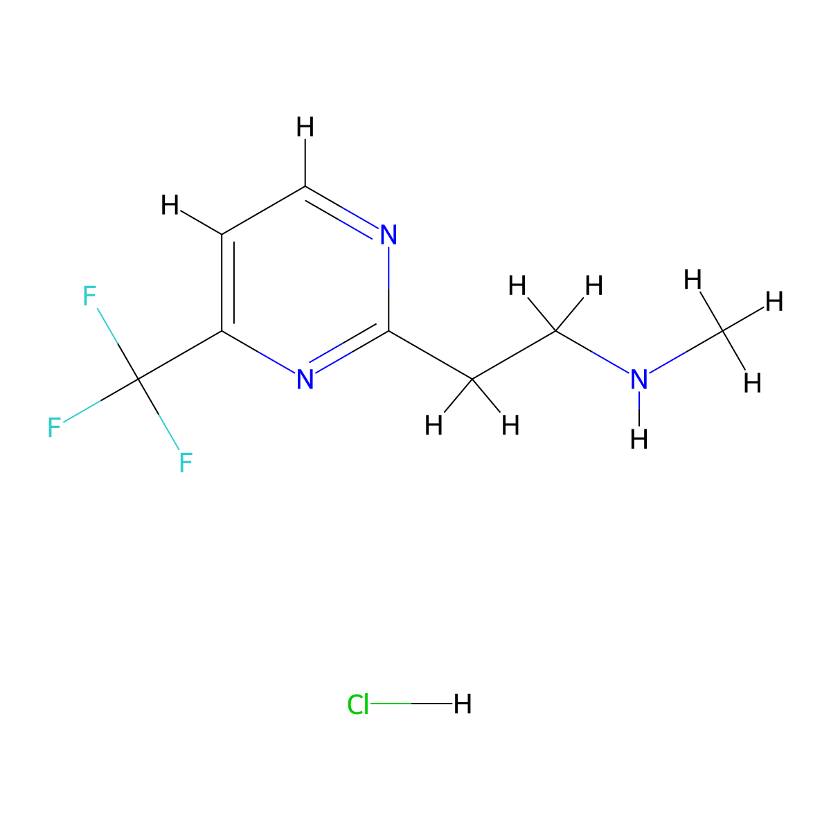 Methyl({2-[4-(trifluoromethyl)pyrimidin-2-yl]ethyl})amine hydrochloride molecular structure, CAS 2137886-77-0