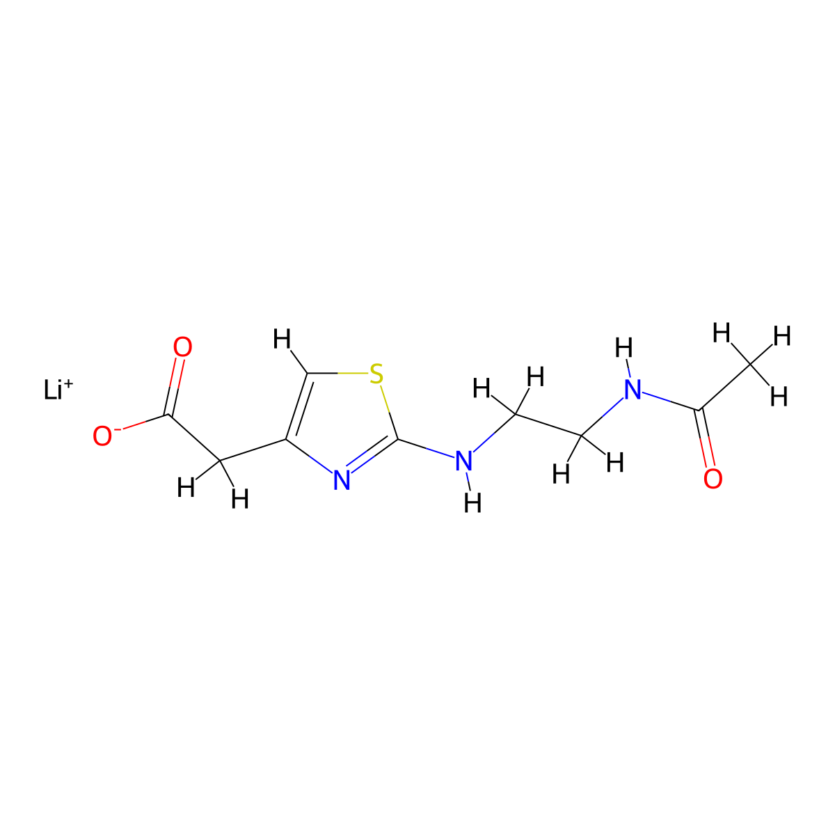 Lithium(1+) ion 2-{2-[(2-acetamidoethyl)amino]-1,3-thiazol-4-yl}acetate molecular structure, CAS 2137886-80-5